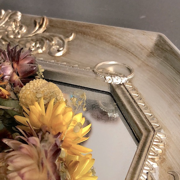 Clear three stone Pandora Ring - Picture 1 of 4